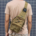 Тактическая сумка через плечо однолямочная Койот - изображение 4