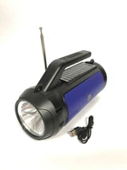 Колонка портативная (FM+USB flash+micro SD+Bluetooth) + фонарик solar Haf HF-U39 Blue