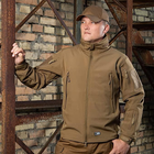 M-Tac Тактична куртка з капюшоном на флісовій підкладці - Водонепроникна розмір XL, колір Coyote - зображення 4