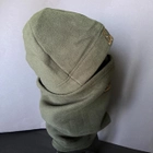 Комплект шапка та бафф флісова тепла тактична 5.11 Tactical чоловіча жіноча зимова Олива (0312) - зображення 4