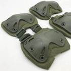 Комплект тактичного захисту налокітники та наколінники Assault Belt KN-04 Олива - зображення 3