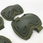 Комплект тактичного захисту налокітники та наколінники Assault Belt KN-04 Олива - зображення 5