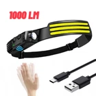Мощный налобный фонарь 10W SUNROZ W689-3 с улучшенным аккумулятором 1500 mAh 3xCOB+XPE 1000LM, Micro-USB, IPX4