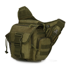Тактическая военная сумка через плечо олива зеленая