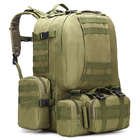 Тактический походной рюкзак 4 в 1 B08 56л Khaki - изображение 1