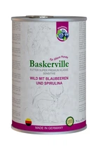 Влажный корм для собак Baskerville Sensitive Wild Mit Blaubeeren und Spirulina Оленина с черникой и спирулиной
