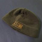 Зимова шапка флісова тепла тактична 5.11 Tactical чоловіча жіноча Оливковий (5548) - зображення 7