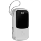 Повербанк портативний зарядний пристрій Power Bank Baseus Q Pow 10000 mAh premium 15W 3A з технологією QC3.0+PD3.0 та Type-C кабелем стильна кишенькова батарея Mini White