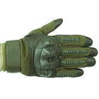 Сенсорные перчатки тактические военные-армейские Military Rangers полнопалые с защитой костяшек, боевые, с закрытыми пальцами L Оливковый BC-8797 - изображение 4