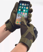 Рукавички тактичні повнопалі touchscreen для військових Combat Touch Хакі L - зображення 1