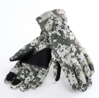 Рукавички тактичні водовідштовхувальні зимові камуфляжні перчатки утеплені флісом Combat Camo піксель L - зображення 2