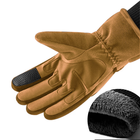 Тактичні зимові повнопалі рукавички із флісом Eagle Tactical ET-03 Пісочний Розмір М - зображення 3