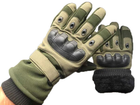 Тактические зимние полнопалые перчатки с флисом Eagle Tactical ET-03 Green Размер M - изображение 3