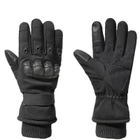 Тактичні зимові повнопалі перчатки з флисом Eagle Tactical ET-03 Black Розмір XL - зображення 1