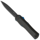 Ніж складаний кишеньковий замок автомат Out-the-Front Double Auto Benchmade 3400BK Autocrat Black OTF, Auto, 223 мм - зображення 1