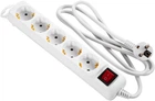 Сетевой удлинитель 2Е на 5 розеток с выключателем 3Gх1.5 мм 1.5 м White (2E-U05ESM1.5)
