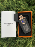 Зажигалка спиральная USB Lighter 712 с Гербом Украины в подарочной коробке
