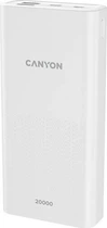 Портативная батарея Canyon PB-2001 Power bank Li-Pol Input 5V/2A Output 5V/2.1A(Max) 20000mAh White