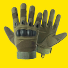 Тактичні рукавички зі вставками (Олива) - зображення 1