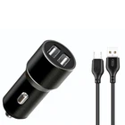 Автомобильное зарядное устройство XO TZ09 Car Charger Set Micro Black (6920680873487)