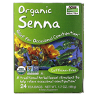 Чай из органической сенны, Now Foods, без кофеина, 24 пакетика, 48 г - изображение 1