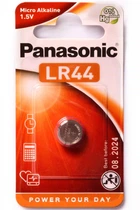Батарейка Элемент питания щелочной кнопочный PANASONIC (LR-44EL/1B) 1x1
