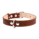 Кожаный двойной ошейник Collar Ш 25 мм Д 38-50 см Brown (02296)