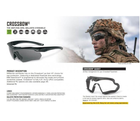 Універсальні балістичні окуляри ESS CROSSBOW BLACK 2X W/CLEAR & W/SMOKE GRAY США - зображення 4