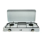 Плита настольная газовая нержавейка на 2 конфорки Белая Starlux SGS-6002