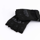 Тактические перчатки беспалые с накладкой черные 2107b XL - изображение 3