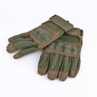 Тактичні сенсорні рукавички з кастетом хакі 2116h M - зображення 3