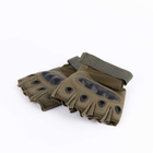 Тактические перчатки беспалые с накладкой хаки 2107k L - изображение 2