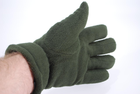Перчатки мужские тёплые спортивные тактические флисовые на меху зелёные 9093_13,5_Olive - изображение 4
