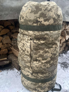 Баул 100 літрів армійський військовий ЗСУ тактичний сумка рюкзак похідний піксель 1818 - зображення 3