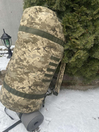 Тактический военный баул 100 литров ткань кордура 1100 ВСУ сумка рюкзак походный с местом под каремат пиксель - изображение 5
