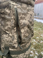 Баул 100 літрів армійська тканина кордура ВСУ тактичний сумка похідний рюкзак з місцем під каремат піксель 18187885784565665559 - зображення 9