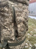 Баул 100 літрів армійський тканина кордура ВСУ тактичний сумка похідний рюкзак з місцем під каремат піксель - зображення 6