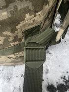 Баул 100 літрів армійський тканина кордура ВСУ тактичний сумка похідний рюкзак з місцем під каремат піксель - зображення 11