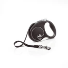 Flexi Рулетка-поводок Black Design S лента 5м/15кг, серебристый