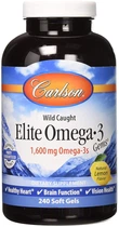 Омега-3 Carlson Labs (Elite Omega-3) 1600 мг 240 капсул со вкусом лимона CAR01713