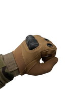 Тактичні рукавиці з пальцями та накладками Койот L - зображення 3