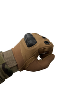 Тактические перчатки с пальцами и накладками Койот XL - изображение 3