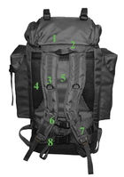 Тактический туристический армейский супер-крепкий рюкзак 5.15.b на 100 литров Черный - изображение 4