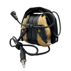Активні навушники тактичні з мікрофоном гарнітурою Opsmen Earmor M32 Койот Brown (150230) - зображення 4