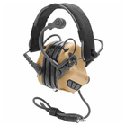 Активні навушники тактичні з мікрофоном гарнітурою Opsmen Earmor M32 Койот Brown (150230) - зображення 6