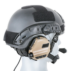 Активные наушники с гарнитурой на каску шлем Earmor M32H Coyote TAN + Тангента, Кнопка PTT Z125 (15027ptt) - изображение 9