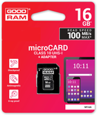 Goodram microSDHC 16GB UHS-I class 10 + adapter (M1AA-0160R12) - зображення 5