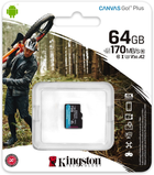 Kingston MicroSDXC 64GB Canvas Go! Plus Class 10 UHS-I U3 V30 A2 (SDCG3/64GBSP) - зображення 6