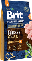 Sucha karma dla psów dojżalych ras średnich BRIT Premium Adult M z kurczakiem 8 kg (8595602526369) - obraz 1