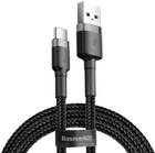 Кабель Baseus Cafule Cable USB for Type-C 2A 3 м Black-Grey (CATKLF-UG1) - зображення 1